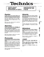 Preview for 3 page of Technics SX-PX111 Owner'S Manual