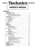 Preview for 3 page of Technics SX-PX226/M Operating Manual