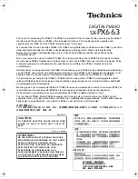 Technics SX-PX663 User Manual preview