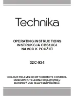 Preview for 1 page of Technika 32C-934 Operating Instructions Manual