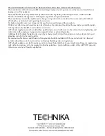 Предварительный просмотр 9 страницы Technika CP750SS Instructions For Use And Installation