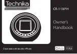 Preview for 1 page of Technika CR-113IPH Owner'S Handbook Manual