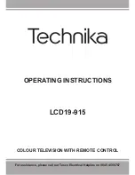 Preview for 1 page of Technika LCD19-915 Operating Instructions Manual