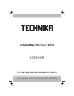 Preview for 1 page of Technika LCD22-921 Operating Instructions Manual