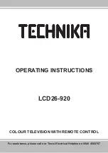 Technika LCD26-920 Operating Instructions Manual preview