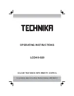 Preview for 1 page of Technika LCD40-920 Operating Instructions Manual