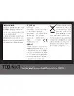 Preview for 20 page of Technika SR08 User Manual