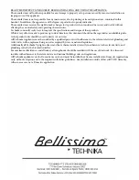 Preview for 16 page of Technika TB10900SS-2 Bellissimo Instructions For Use And Installation