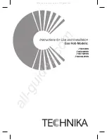 Preview for 1 page of Technika TGC6GSS Instructions For Use And Installation