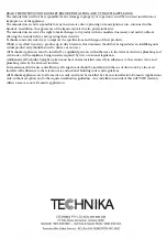 Предварительный просмотр 19 страницы Technika TU958TDM Instructions For Use And Maintenance Manual