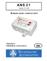 Preview for 1 page of Technische Alternative ANS 21 Operation And Installation Instructions Manual