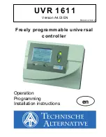 Preview for 1 page of Technische Alternative uvr1611 Installation Instructions Manual