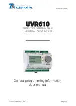 Preview for 1 page of Technische Alternative UVR610 General Programming Information, User Manual