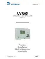 Preview for 1 page of Technische Alternative UVR65 Programs, Installation, Electric Connection User Manual