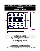 Preview for 1 page of Technisonic Industries Limited ACCESS/A A740 Installation And Operating Instructions Manual