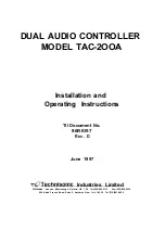 Technisonic Industries Limited TAC-2OOA Installation And Operating Instructions Manual предпросмотр