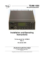 Technisonic Industries Limited TDAM-1000 Installation And Operating Instructions Manual preview