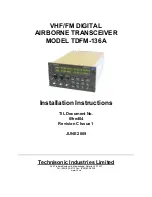 Technisonic Industries Limited TDFM-136A Installation Instructions Manual preview