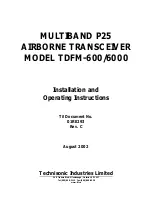 Technisonic Industries Limited TDFM-600 Installation And Operating Instructions Manual preview