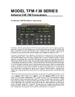 Preview for 1 page of Technisonic Industries Limited TFM-138 Installation And Operating Instructions Manual