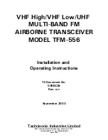 Technisonic Industries Limited TFM-556 Installation And Operating Instructions Manual preview