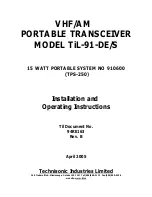 Technisonic Industries Limited TiL-91-DE/S Installation And Operating Instructions Manual preview