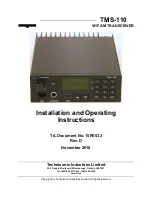 Technisonic Industries Limited TMS-110 Installation And Operating Instructions Manual preview