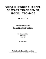 Technisonic Industries Limited TSC-4400 Installation And Operating Instructions Manual preview