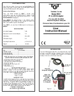 Techno Tools B501 User Instruction Manual preview