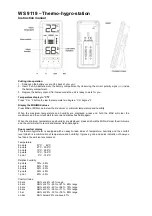 Предварительный просмотр 3 страницы Technoline WS 9119 Instruction Manual