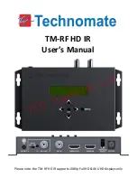 Preview for 1 page of Technomate TM-RF HD IR User Manual