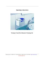 Techspan Clean Box Ultrasonic Operating Instructions Manual preview