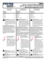 Tecma EasyFit Eco Owners And Installation Manual preview