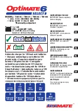 TecMate Optimate 6 SELECT Instructions For Use Manual предпросмотр