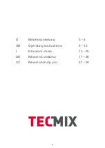 Предварительный просмотр 2 страницы TECMIX TM HS 1250 Operating Instructions Manual