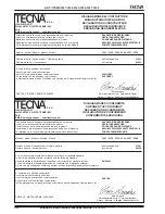 Preview for 2 page of TECNA 3321 Technical Manual