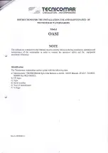 Preview for 6 page of TECNICOMAR OASI 30 Instructions For The Installation, Use And Maintenance