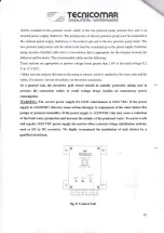 Preview for 15 page of TECNICOMAR OASI 30 Instructions For The Installation, Use And Maintenance