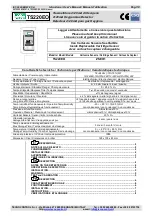 Preview for 1 page of Tecno Control TS220EO User Manual