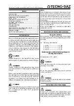 Предварительный просмотр 7 страницы Tecno-gaz IGEN - HAND Operating Manual