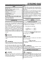 Предварительный просмотр 17 страницы Tecno-gaz IGEN - HAND Operating Manual