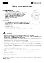 Предварительный просмотр 10 страницы Tecno-gaz SafetySpot Instructions For Use Manual