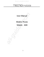 Tecno AX8 User Manual preview