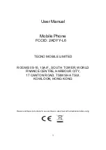 Preview for 1 page of Tecno L6 Manual