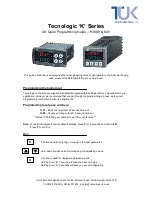 Tecnologic K series Quick Programming Manual предпросмотр