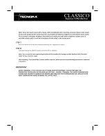 Preview for 9 page of Tecnora Classico TCM-107M Manual