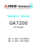 TECO-Westinghouse Motor GA7200 Operation Manual preview