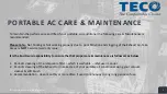 Preview for 2 page of TECO TPO20CFBT Care & Maintenance Recommendation