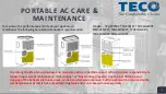 Preview for 3 page of TECO TPO20CFBT Care & Maintenance Recommendation