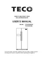 TECO TSXS580SNA Instruction Manual предпросмотр